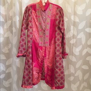 Red silk print Oulily top